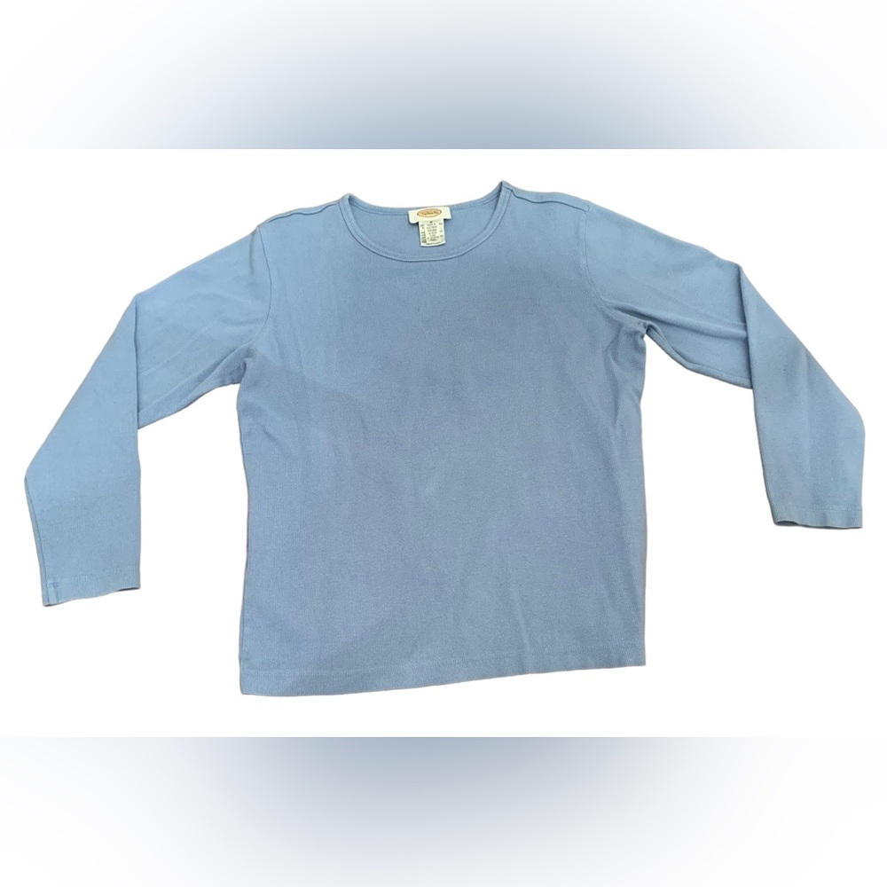 Talbots Light Blue Ribbed Textured Pullover Sweater